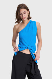 Polera Mujer Asimétrico Azul