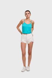 Polera Mujer Pabilo Crop Aqua