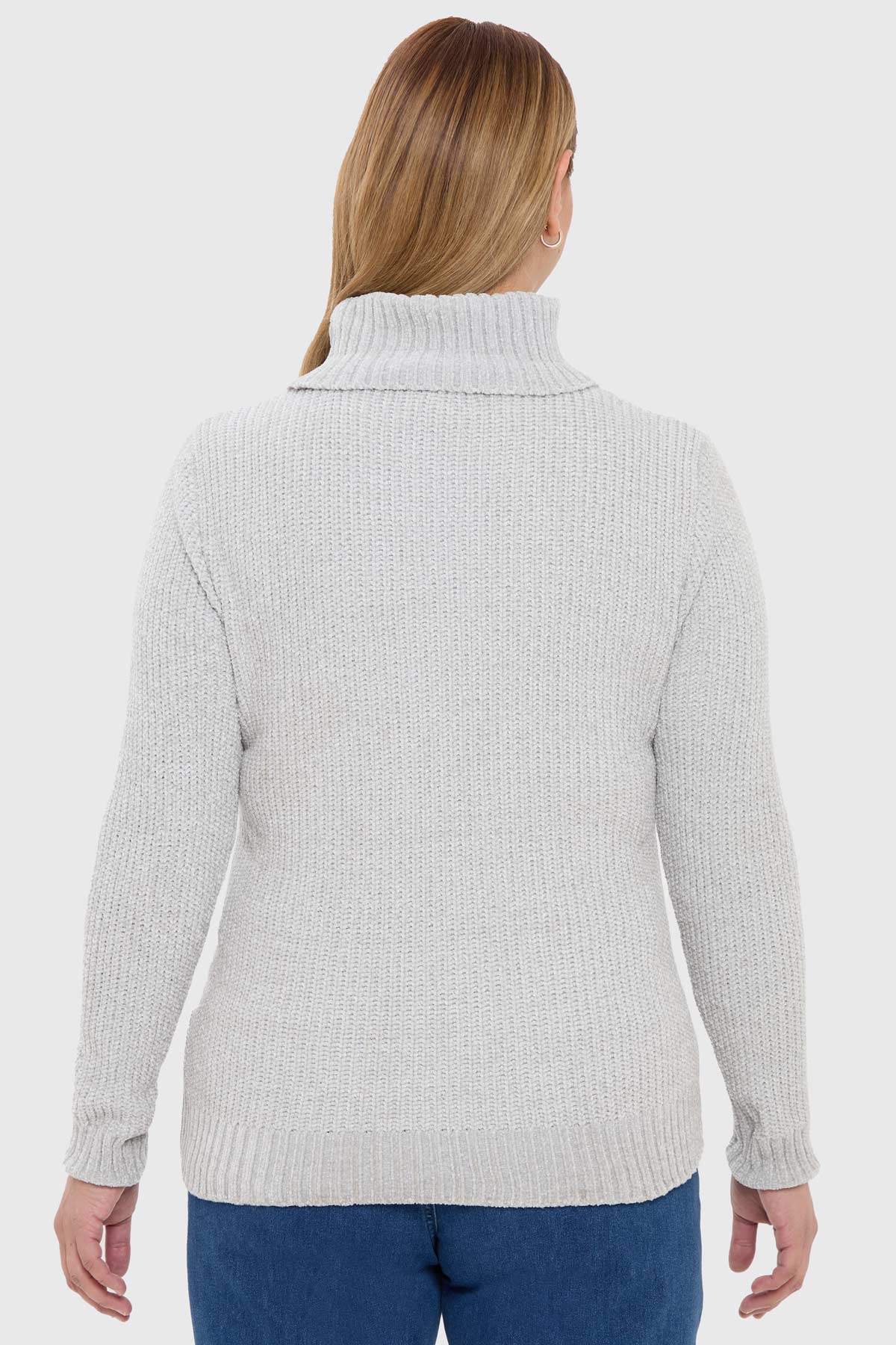 Sweater Mujer Trenzado Gris