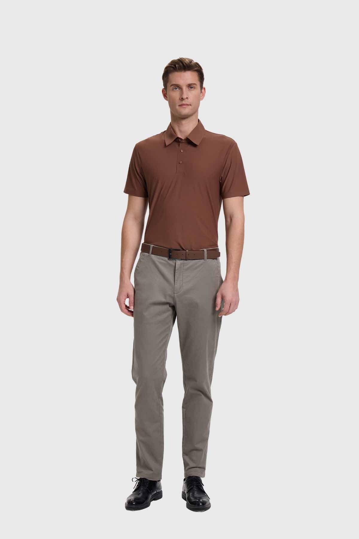 Pantalón Hombre Chino Cinturón Gris