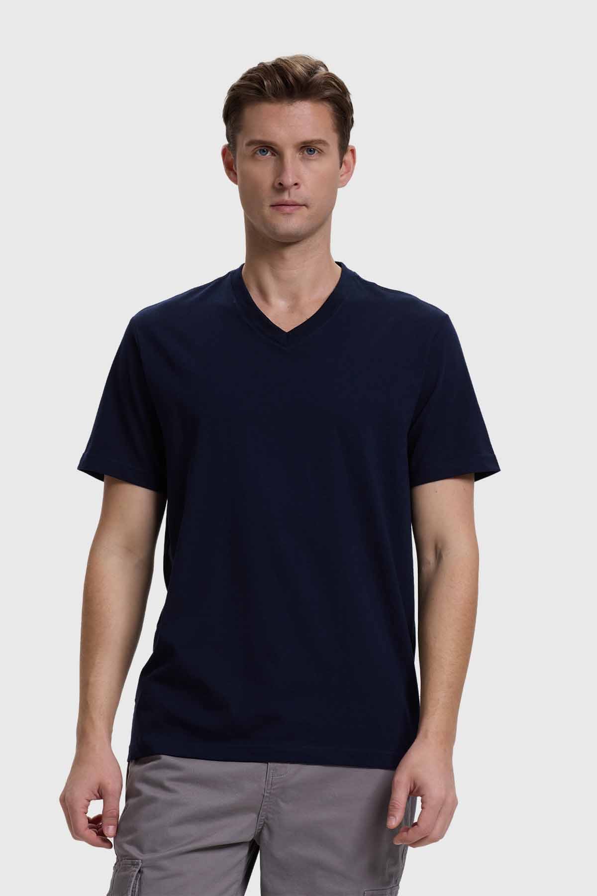 Polera Hombre Casual Básica Azul