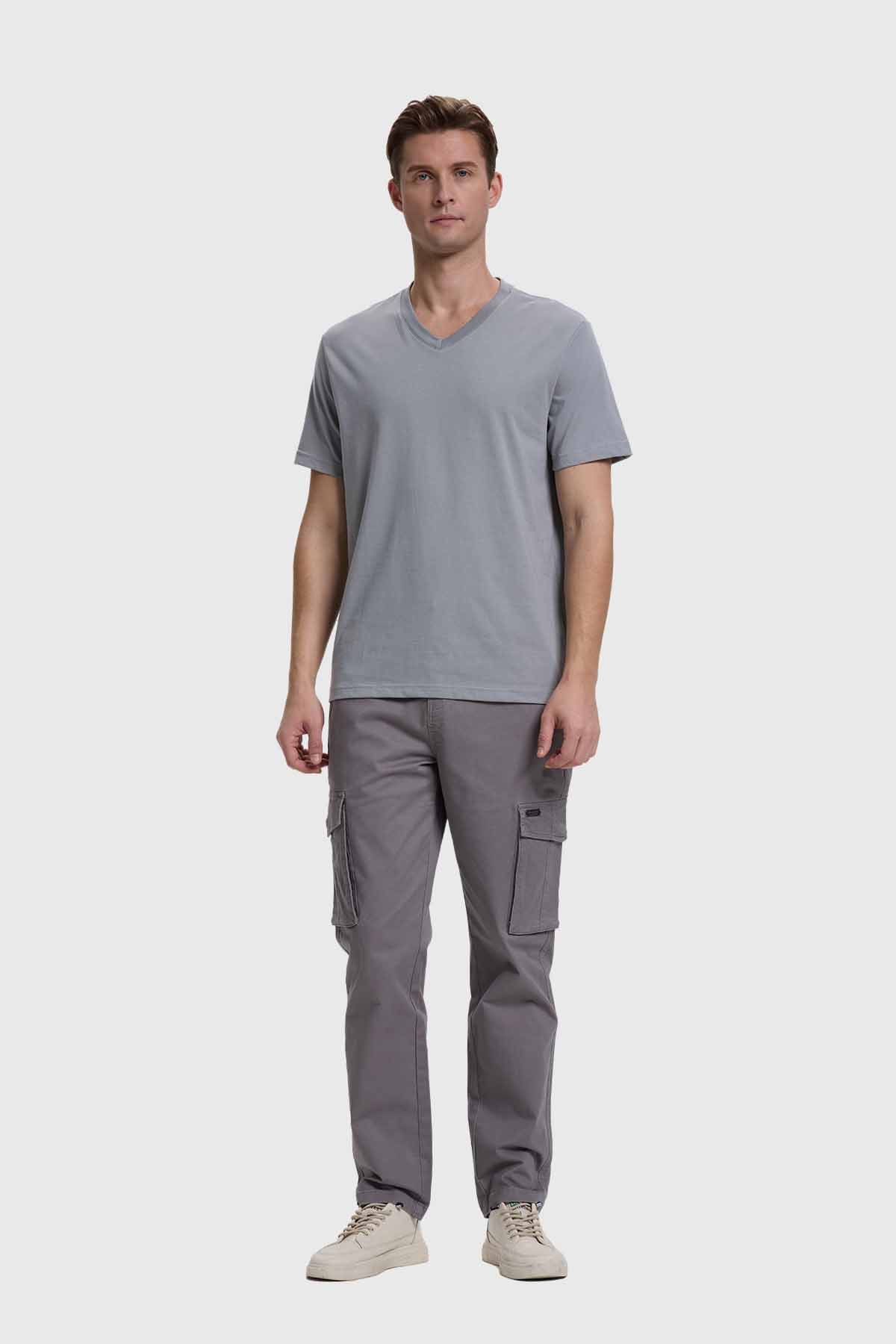 Polera Hombre Casual Básica Gris