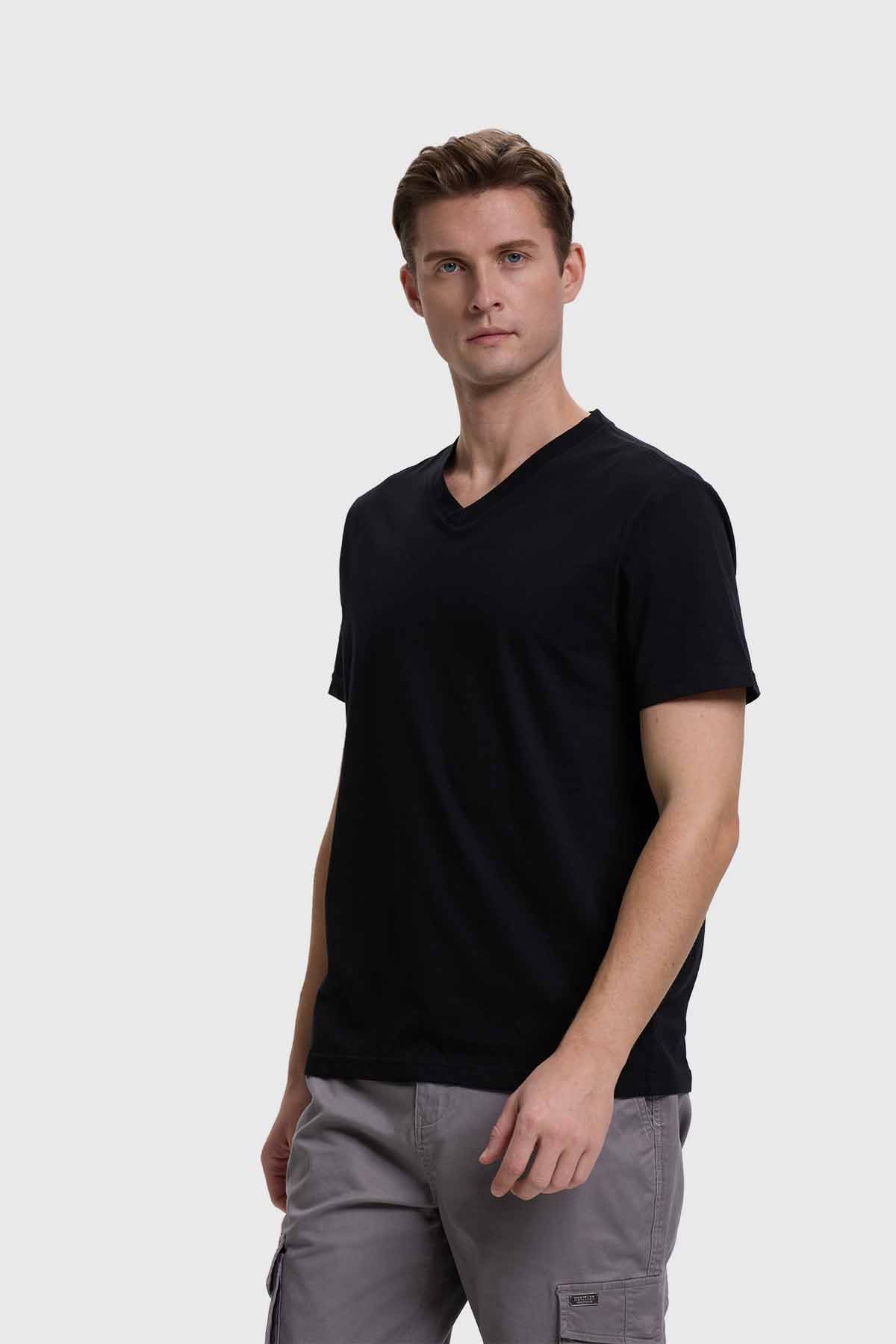 Polera Hombre Casual Básica Negro Negro / XXL