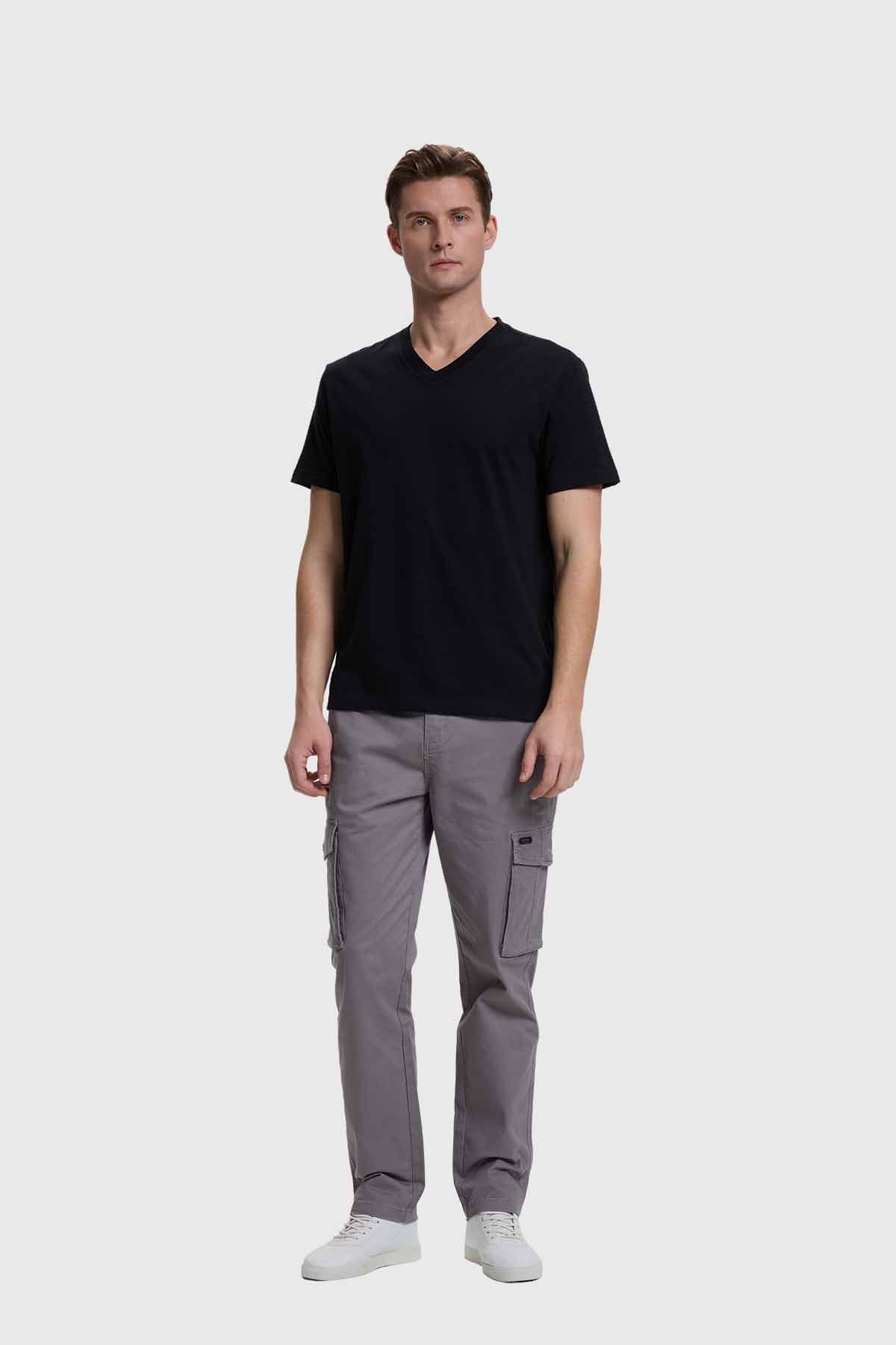 Polera Hombre Casual Básica Negro Negro / XXL