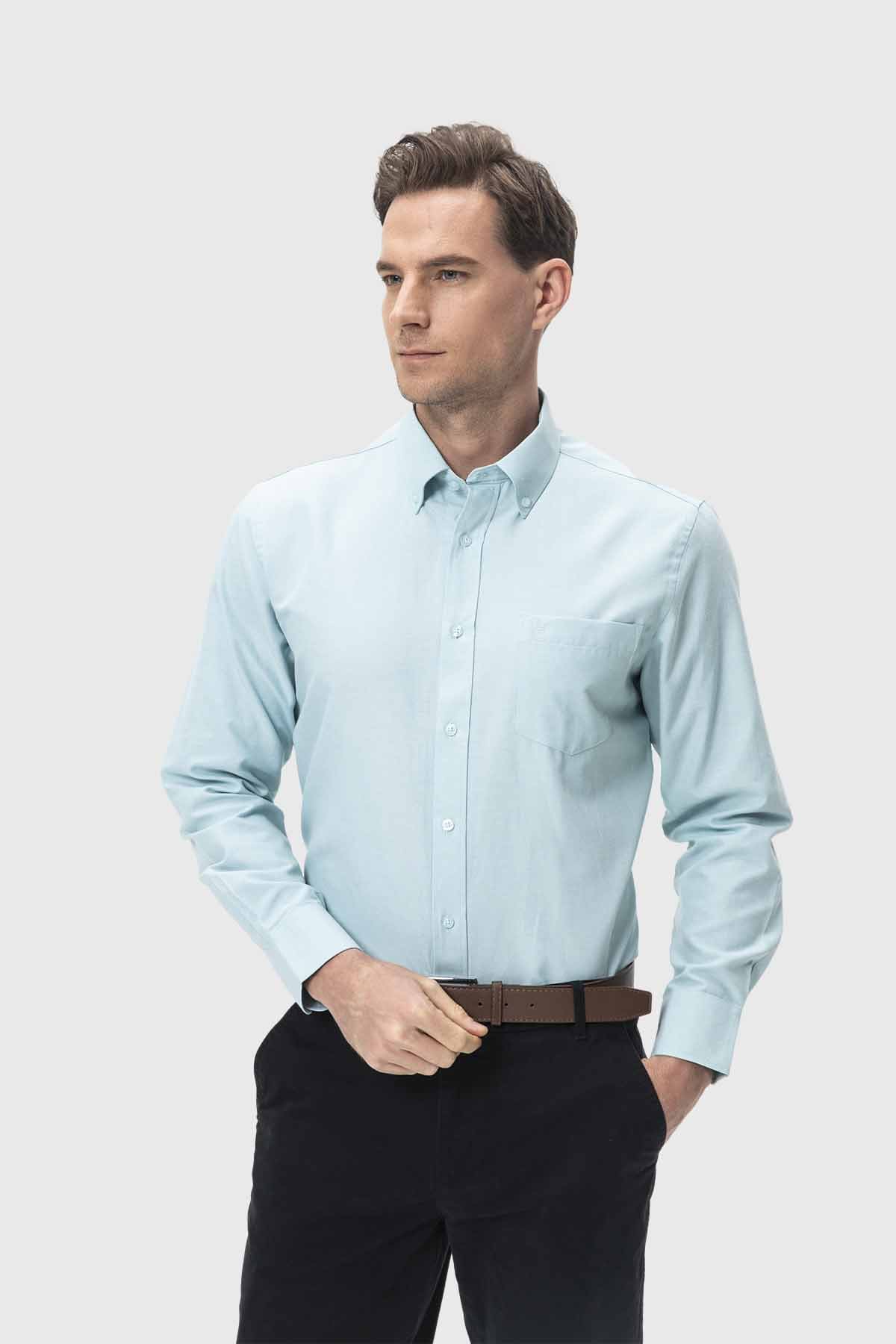 Camisa Hombre Oxford Verde