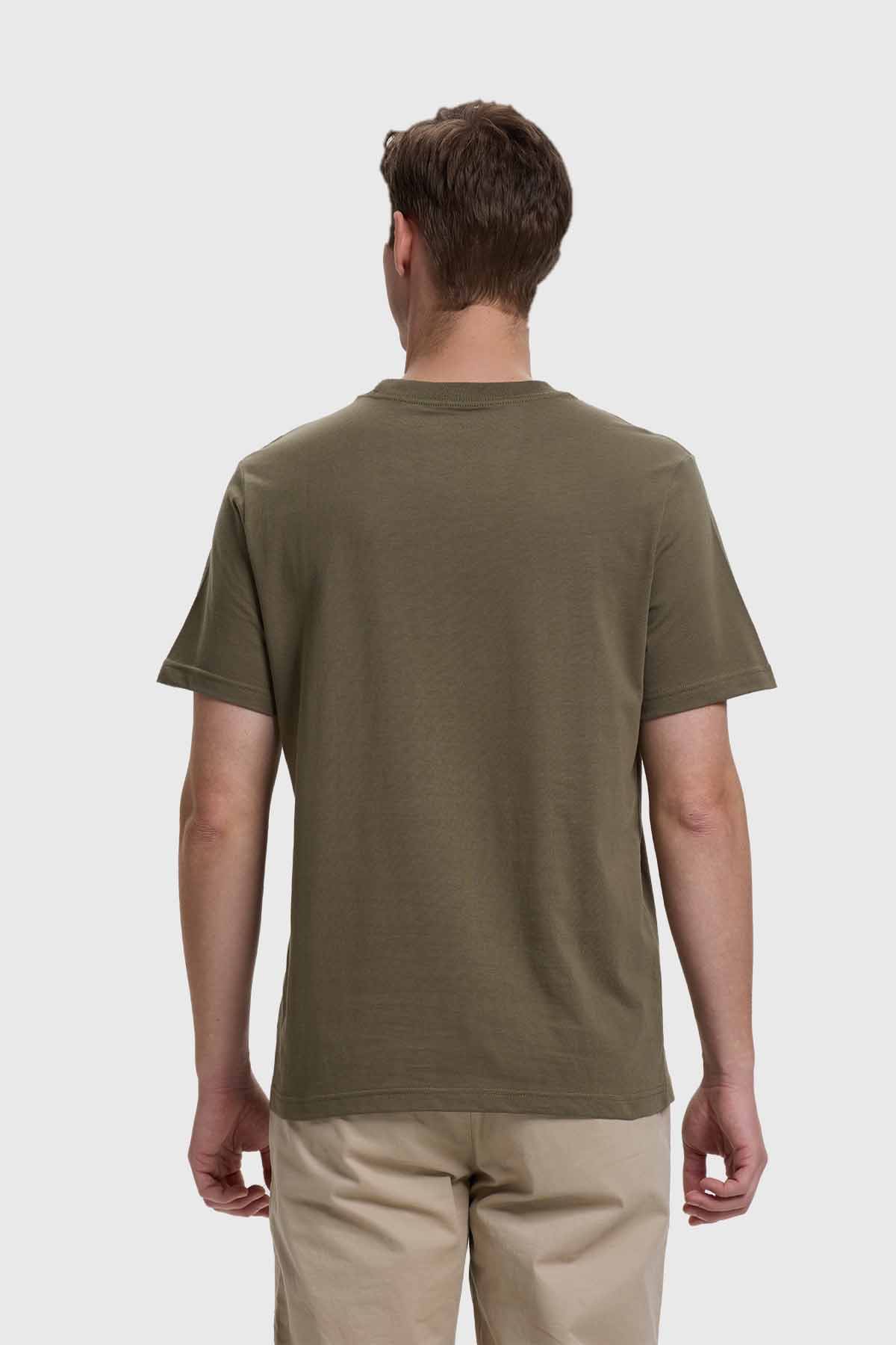 Polera Hombre Básica Con Bolsillo Verde
