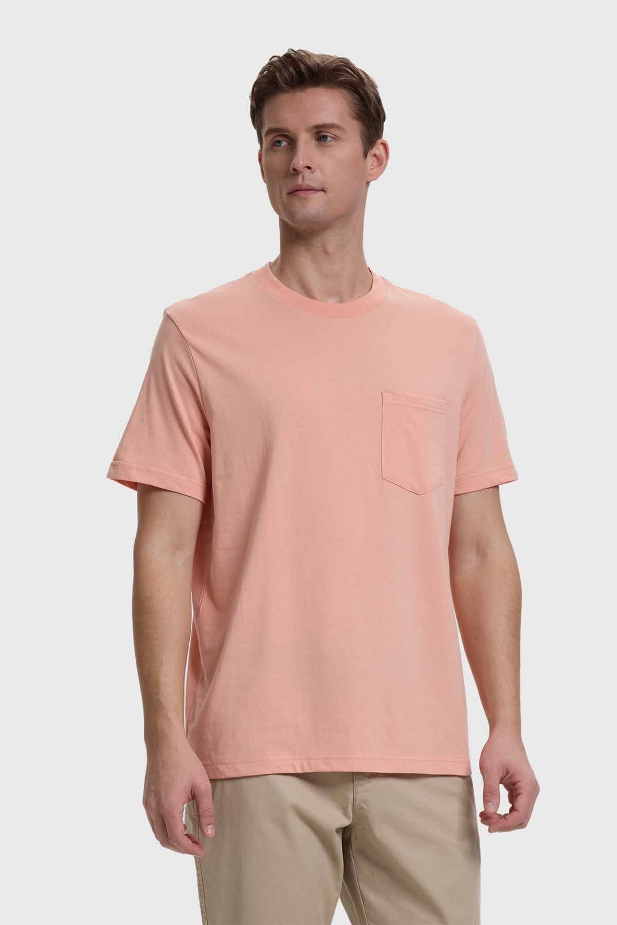 Polera Hombre Básica Con Bolsillo Damasco