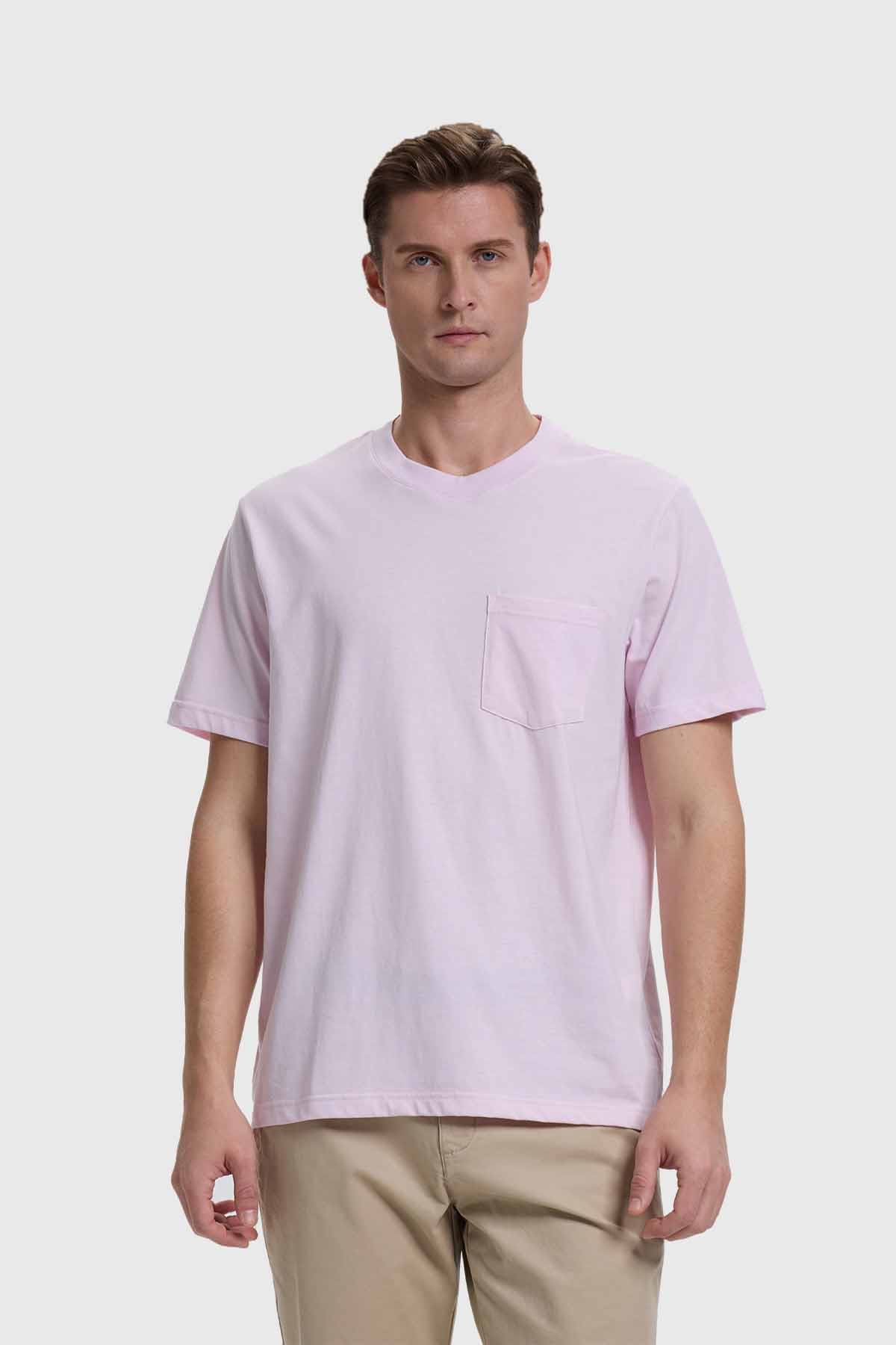 Polera Hombre Básica Con Bolsillo Lavanda