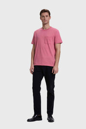 Polera Hombre Básica Con Bolsillo Palo Rosa