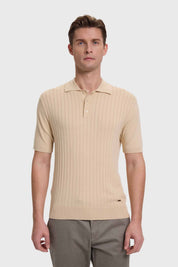 Polera Hombre Textura Linea Beige