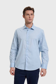 Camisa Hombre Cuello Italiano Celeste