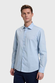 Camisa Hombre Cuello Italiano Celeste