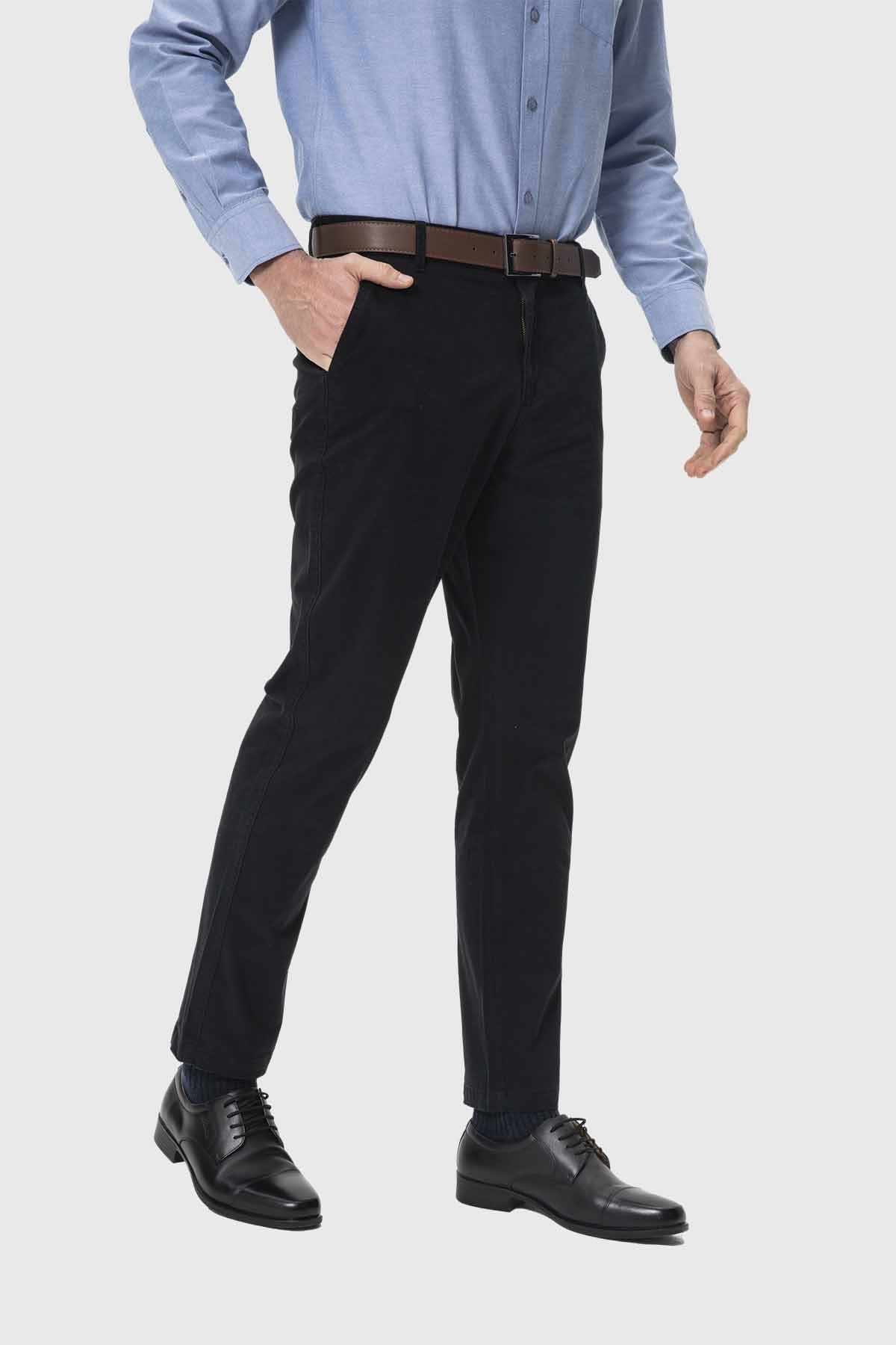 Pantalón Hombre Chino Cinturón Negro