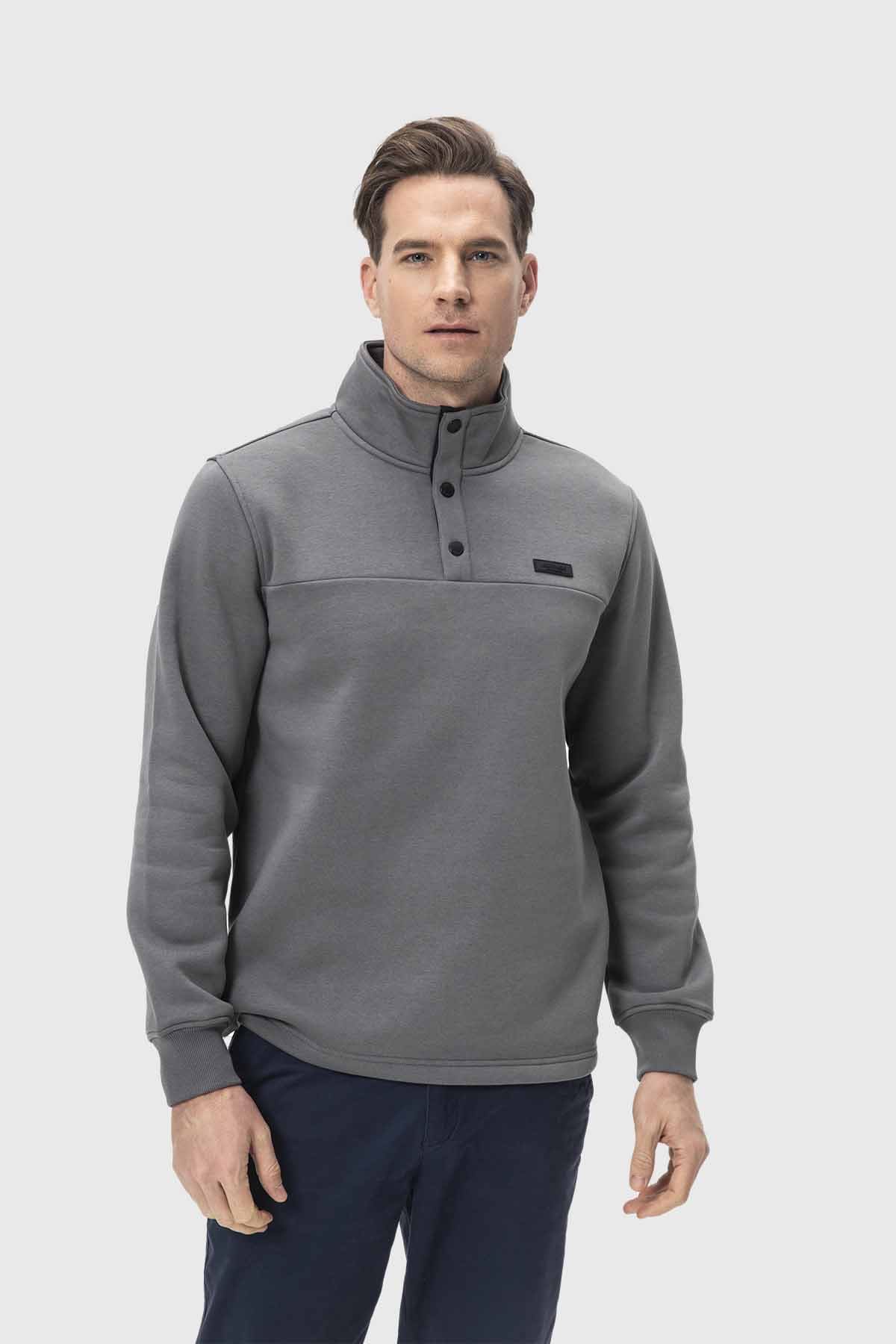 Polerón Hombre Half Gris