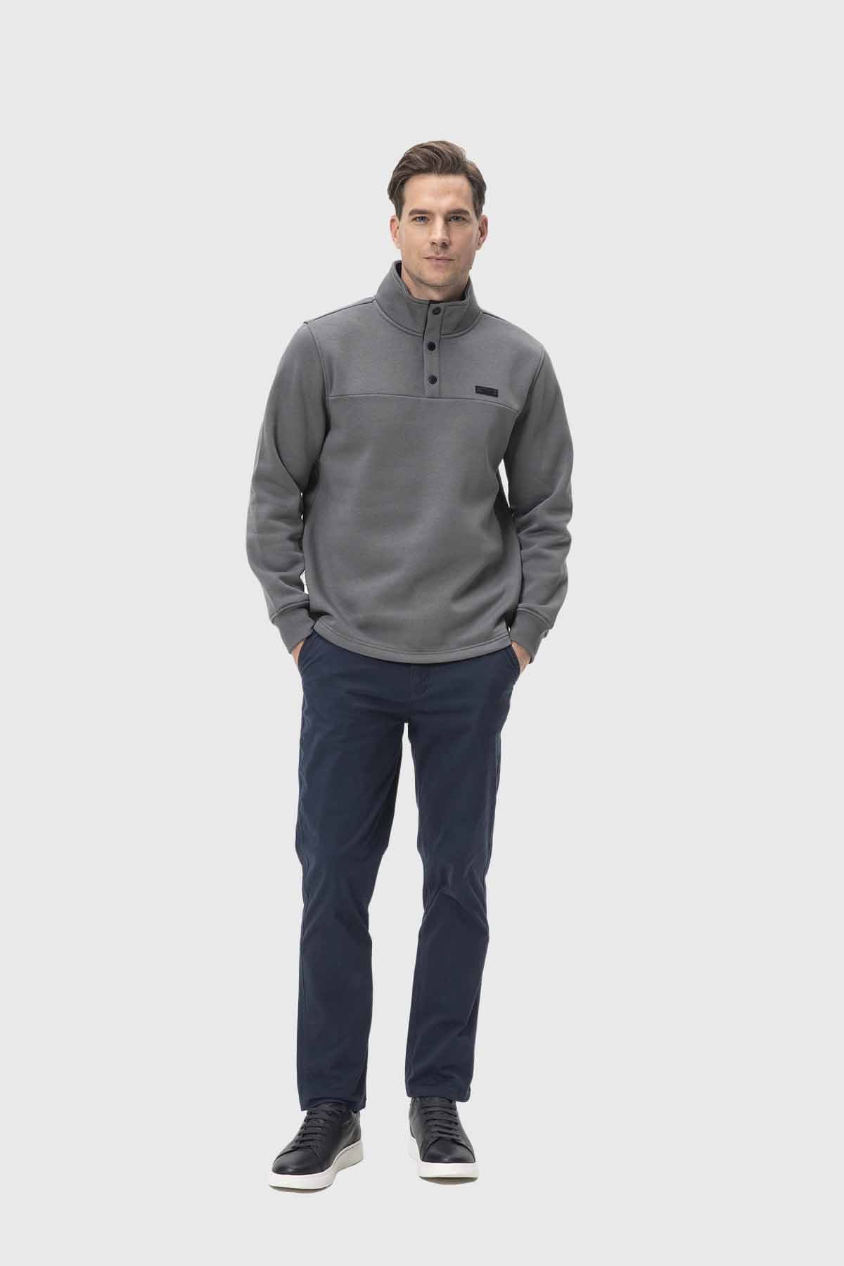 Polerón Hombre Half Gris