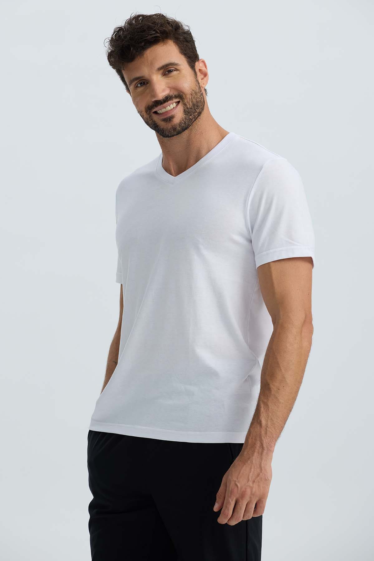 Polera Hombre Básica Blanco Blanco / XXL