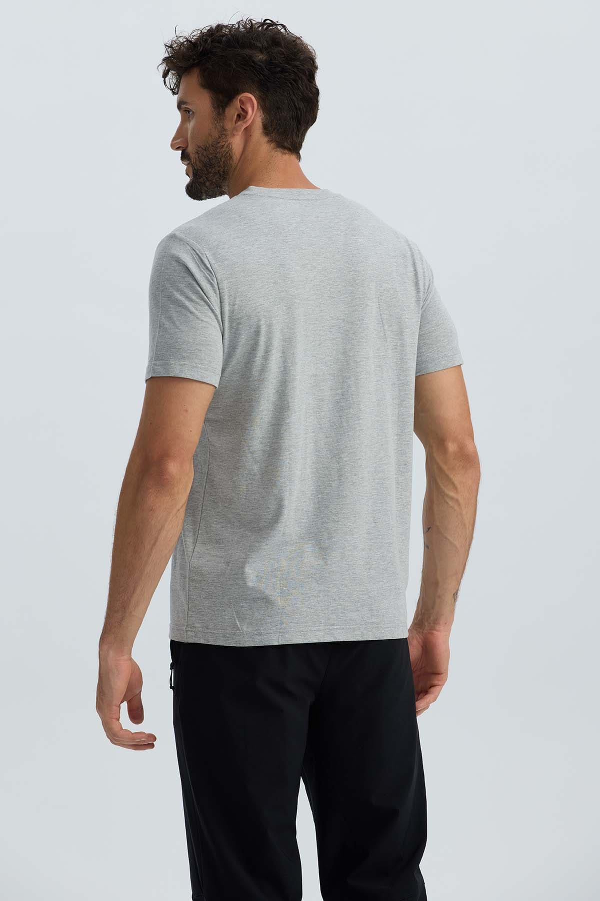 Polera Hombre Básica Gris Melange Gris / XXL