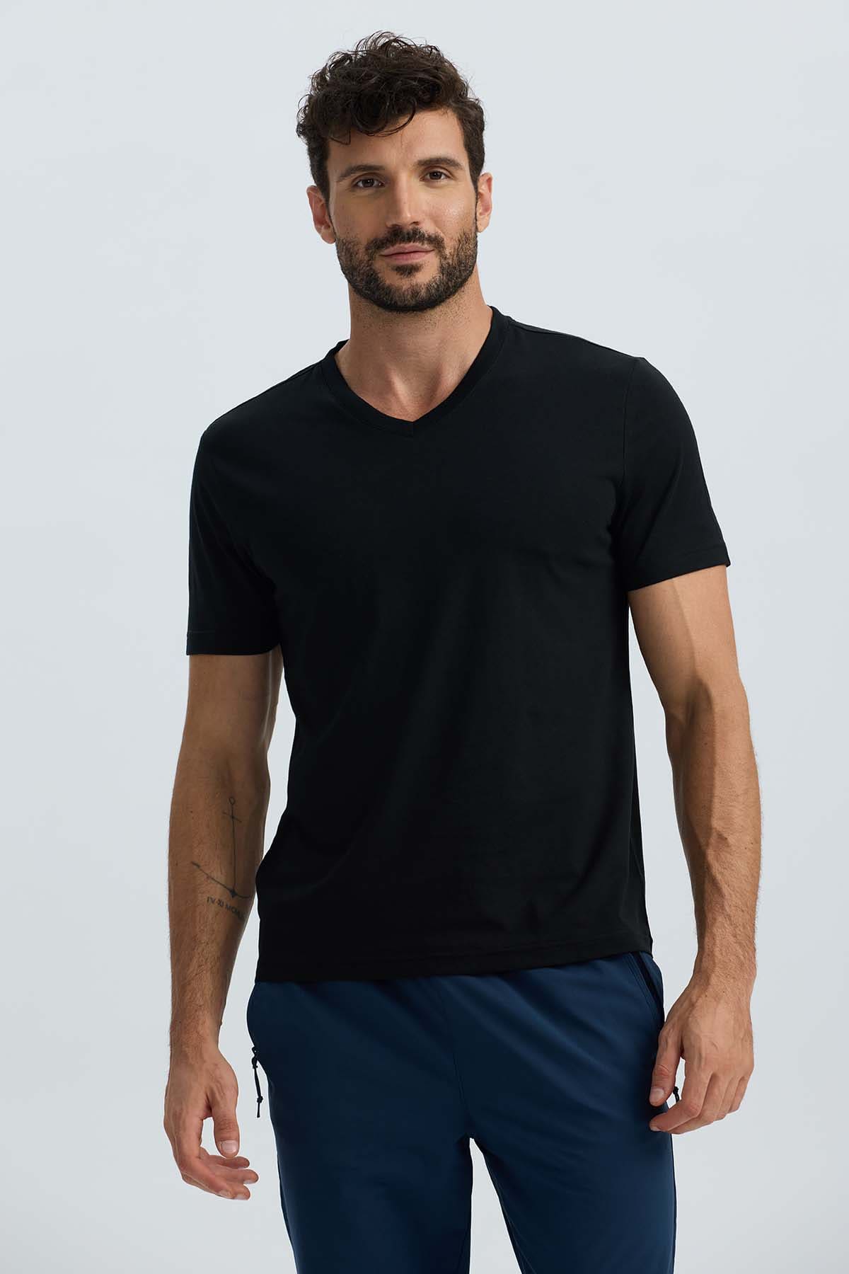 Polera Hombre Básica Negro Negro / XXL