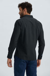 Camisa Hombre Cuello Italiano Negro Negro / XXL