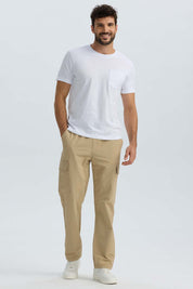 Pantalón Hombre Cargo Casual Slim Kaki Beige / 54