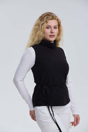 Sweater Mujer Con Amarra Negro
