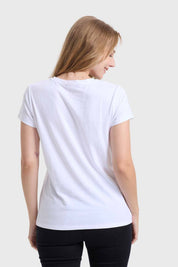 Polera Mujer Básica Print Blanco