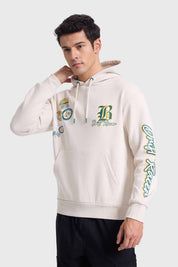 Polerón Hombre Hoodie Print Beige