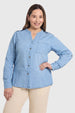 Blusa Mujer Denim Bordada Azul