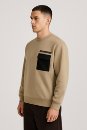 Polerón Hombre Bolsillo Beige