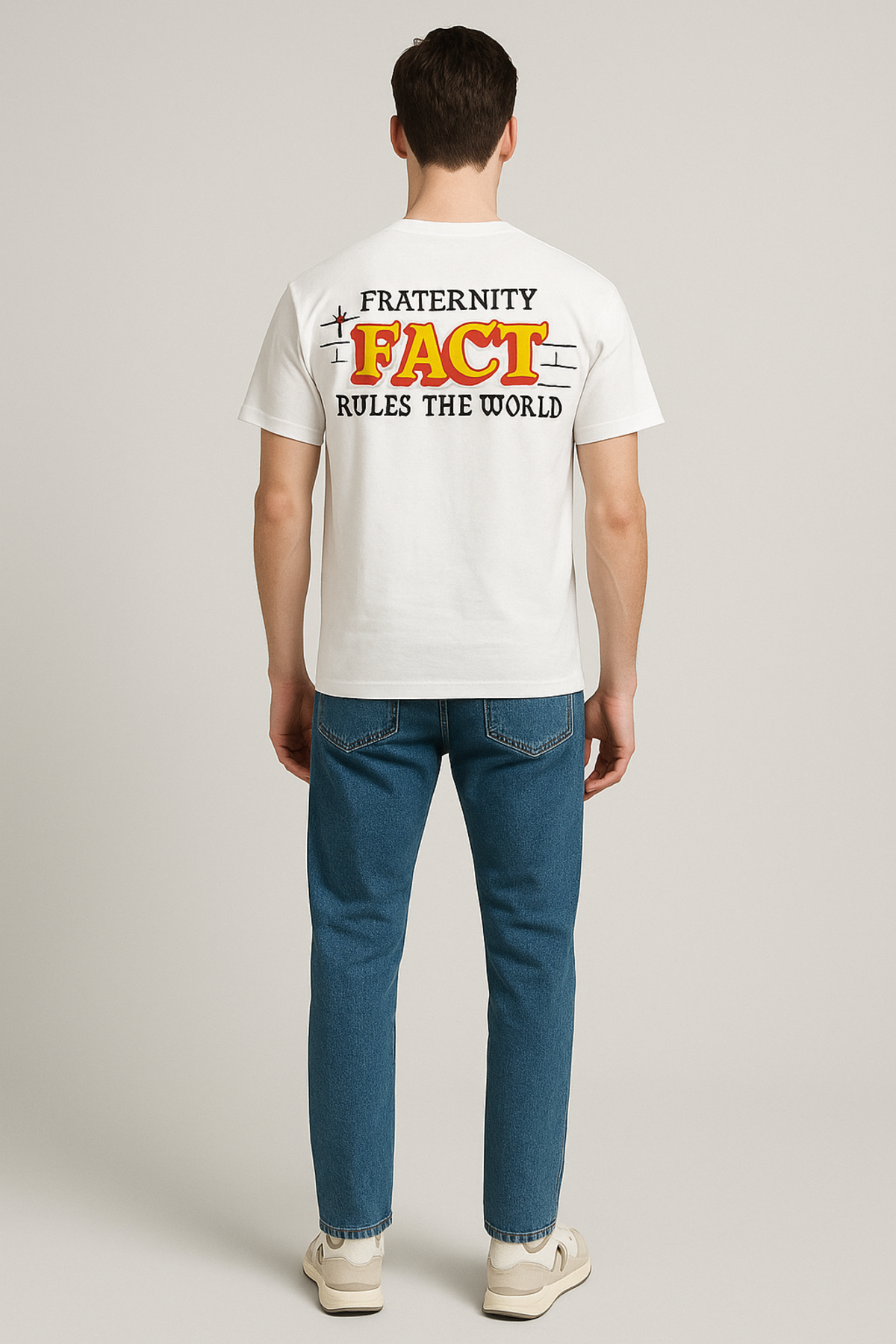 Polera Hombre Doble Print Blanco