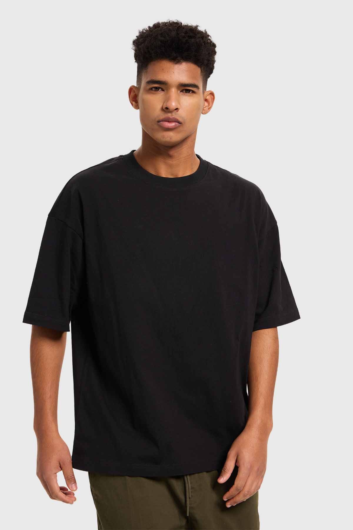Polera Oversize Polera Negra Basica Hombre Polera Oversize Algodón