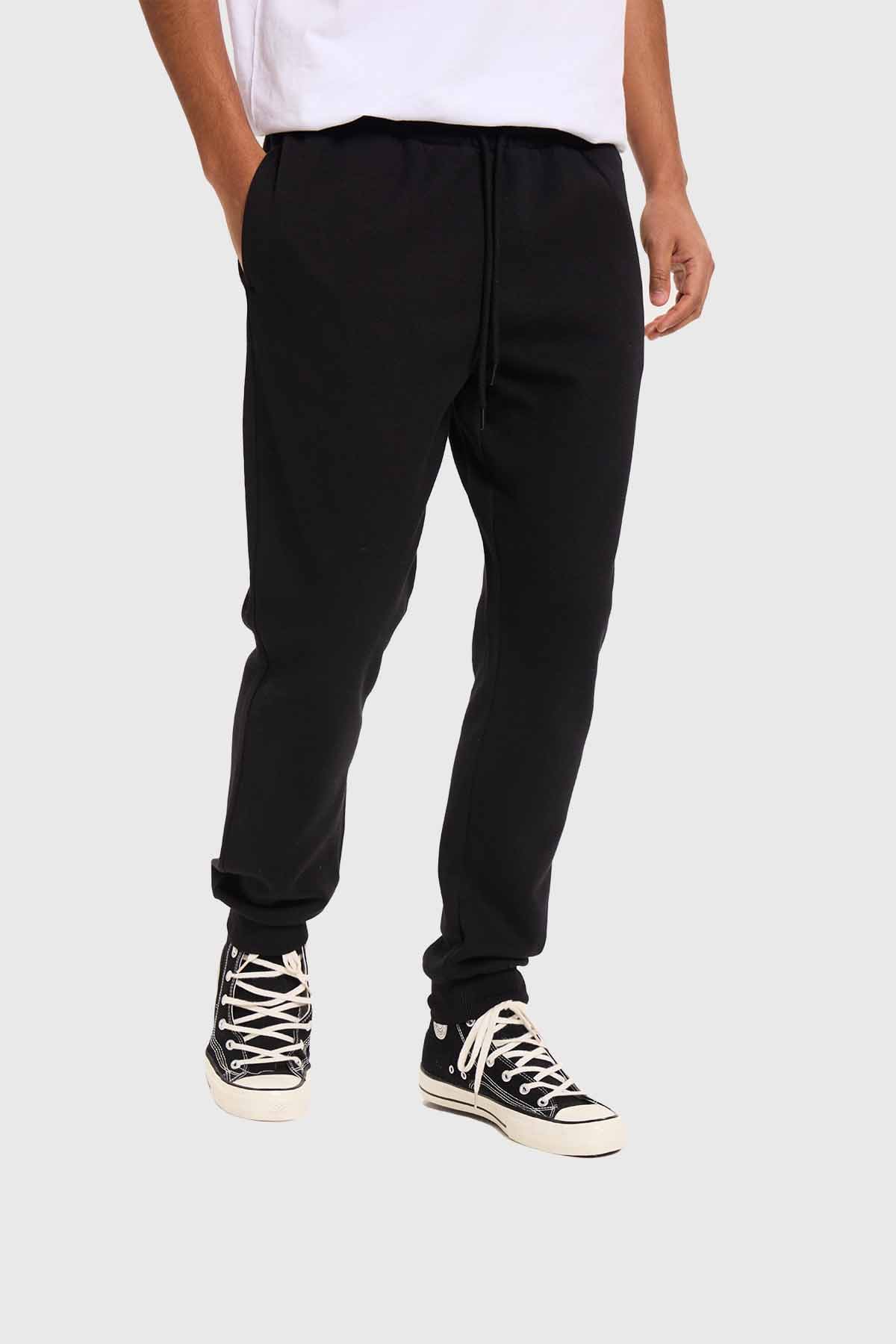 Pantalón Buzo Hombre Jogger Básico Negro Negro / XL