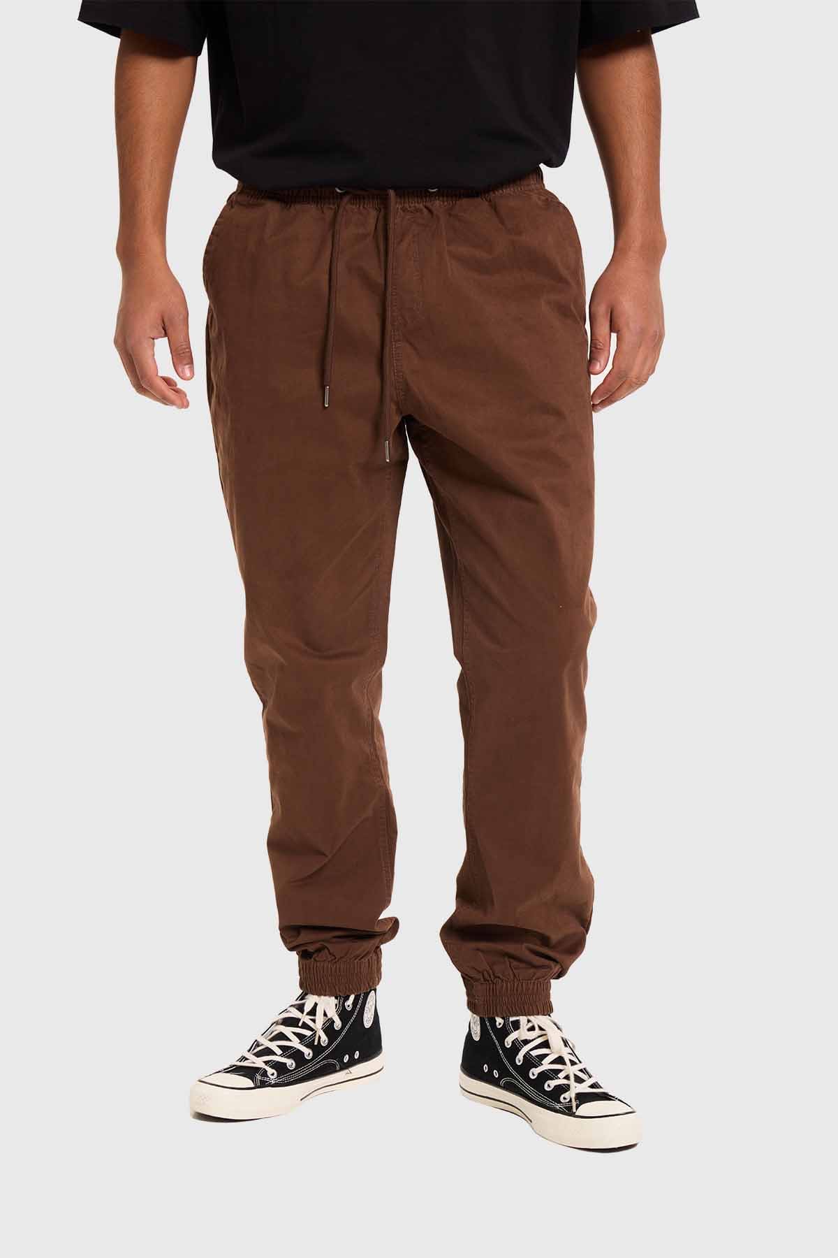 Pantalón jogger twill café diseño moderno estilo casual – Fashion