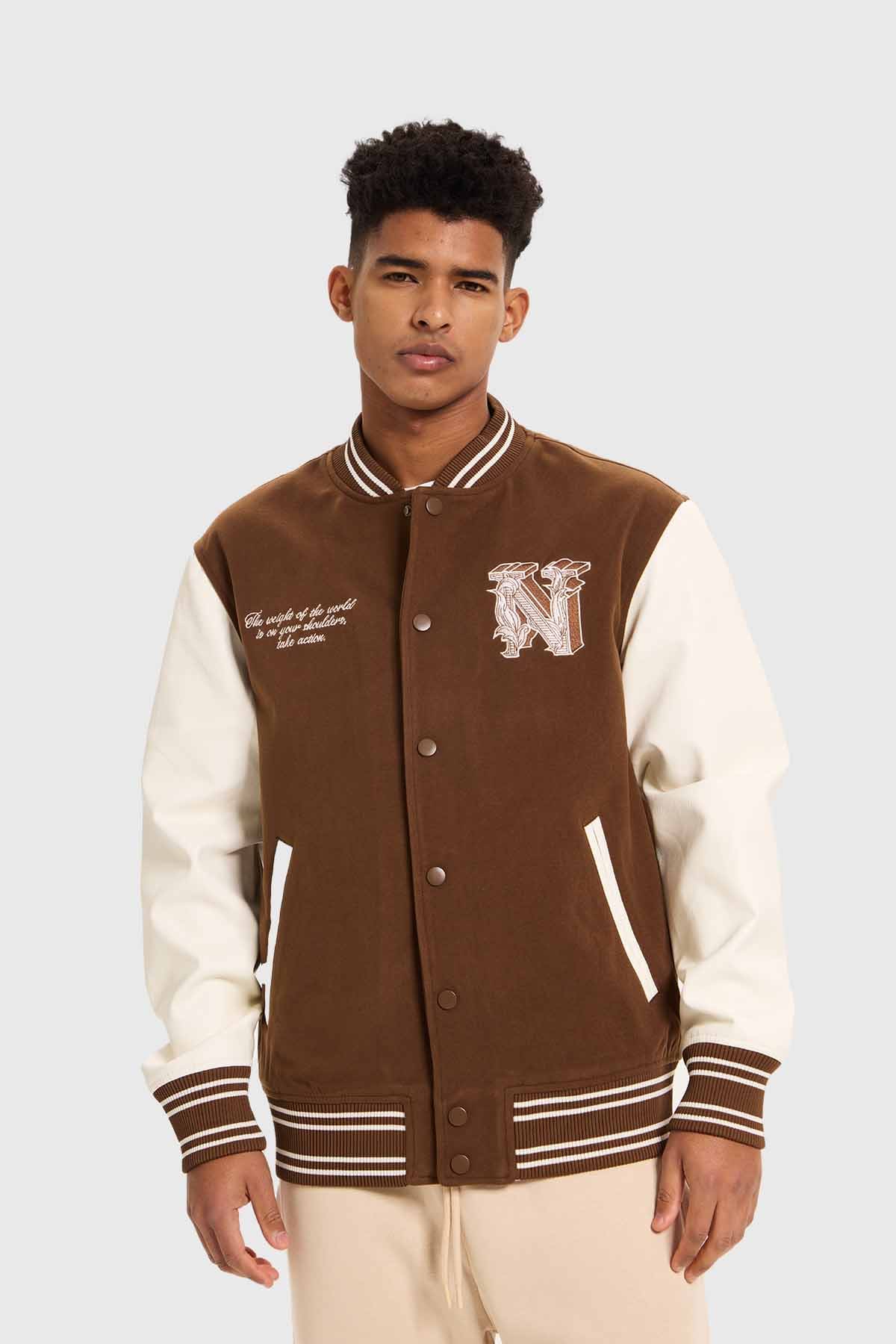 Chaqueta Hombre Varsity Cafe Café / S