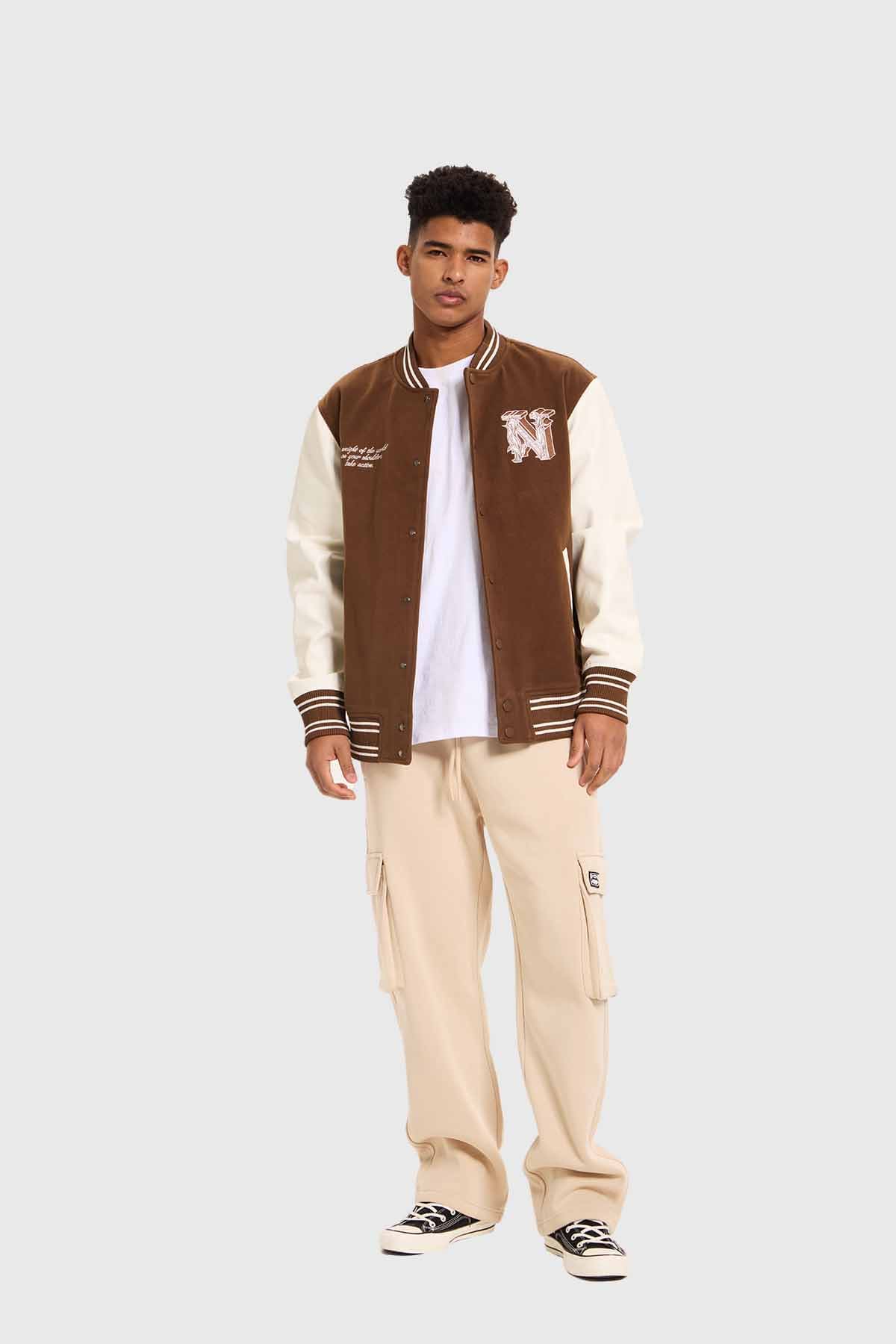 Chaqueta Hombre Varsity Cafe Café / S