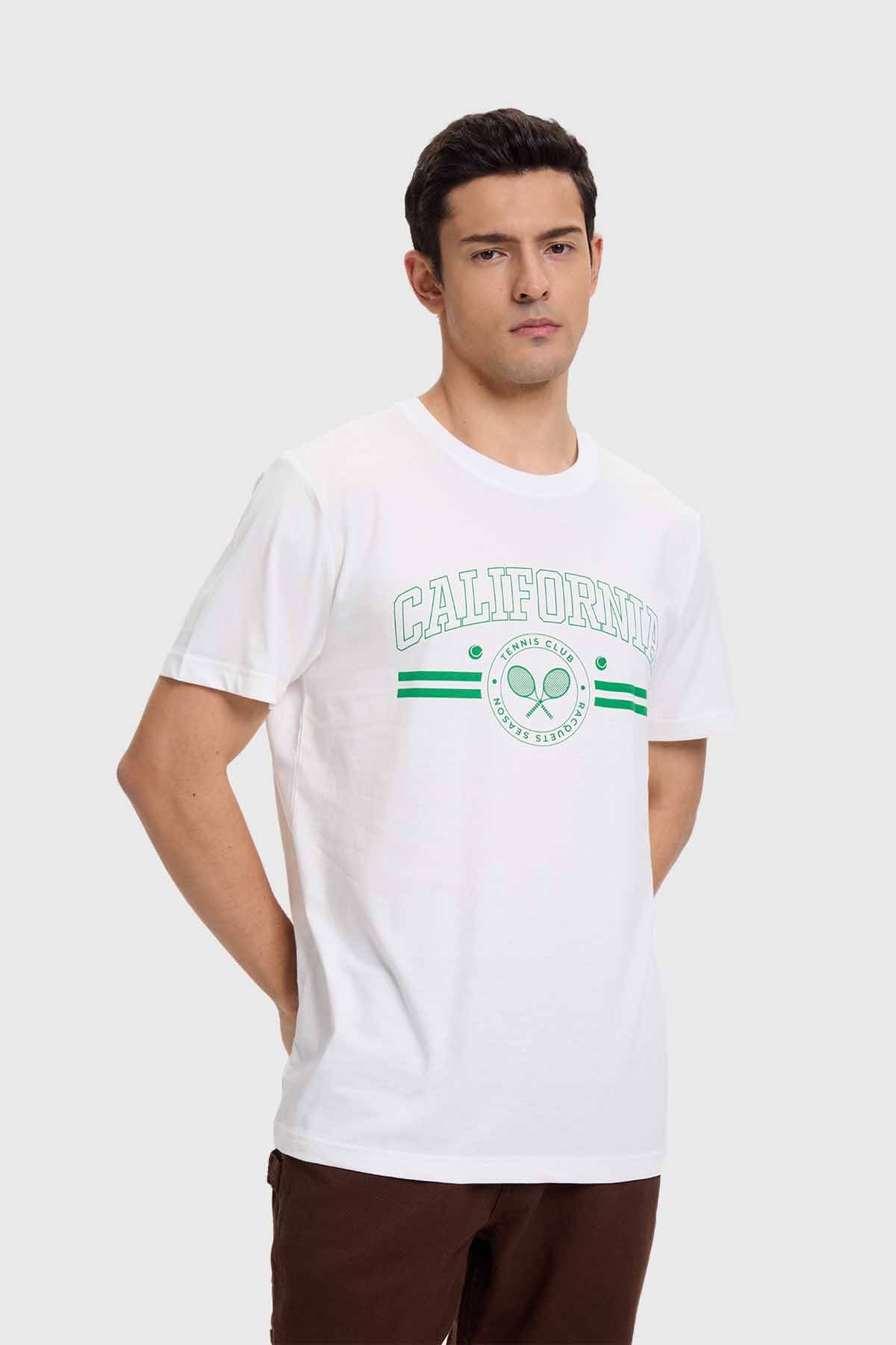 Polera Hombre Sports Basket Blanco Blanco / S