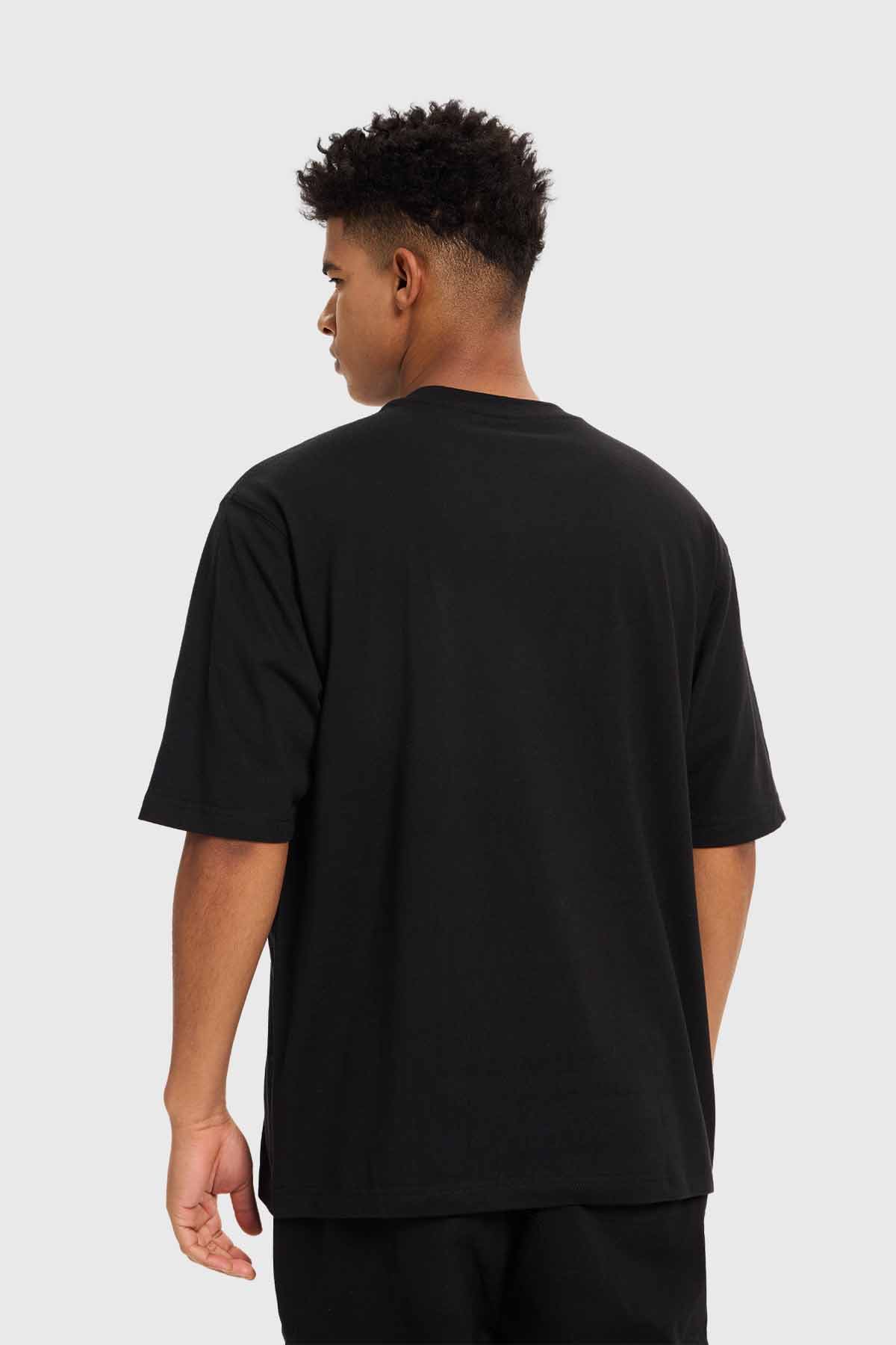 Polera Hombre Print College Negro Negro / XL