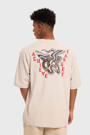 Polera Hombre Doble Print Beige Beige / XL