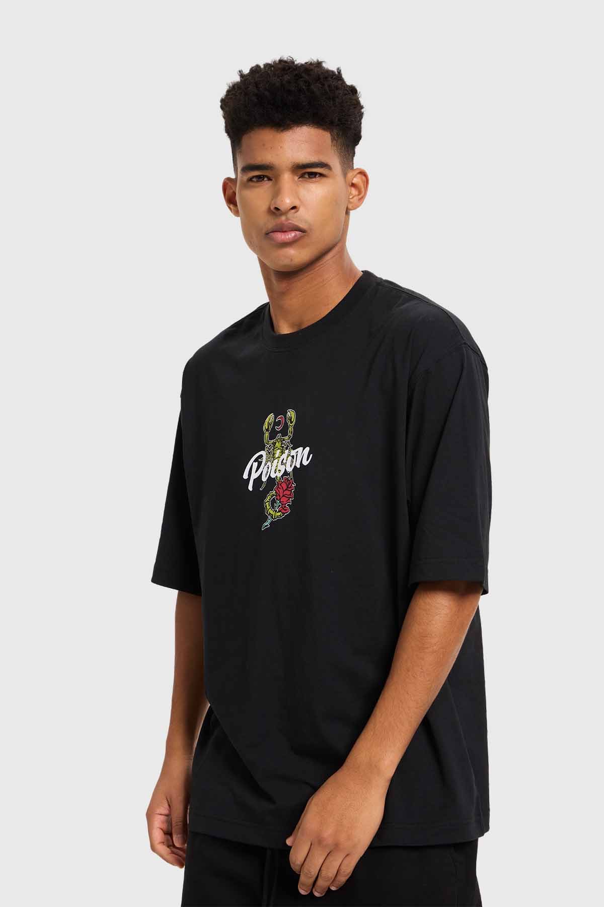 Polera Hombre Doble Print Negro Negro / M