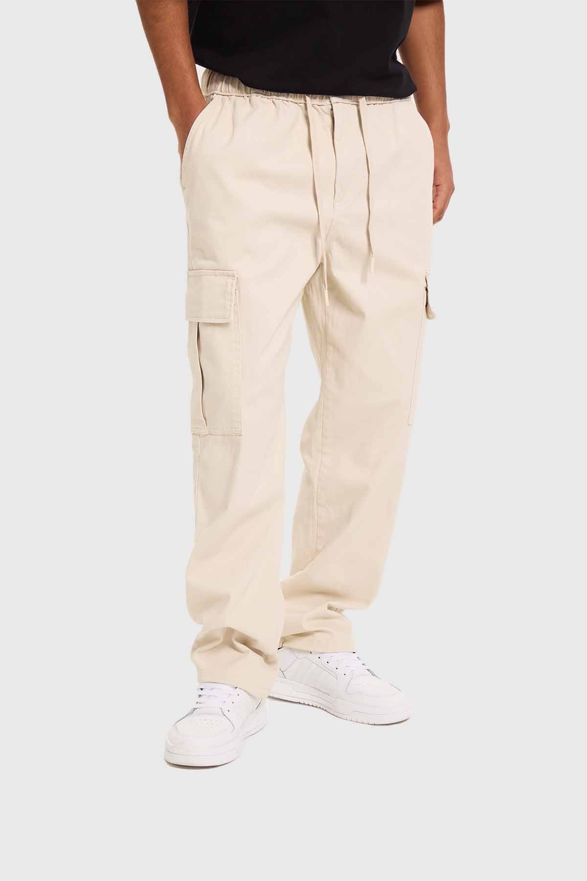 Pantalón cargo algodón beige calce recto – Fashion´s Park