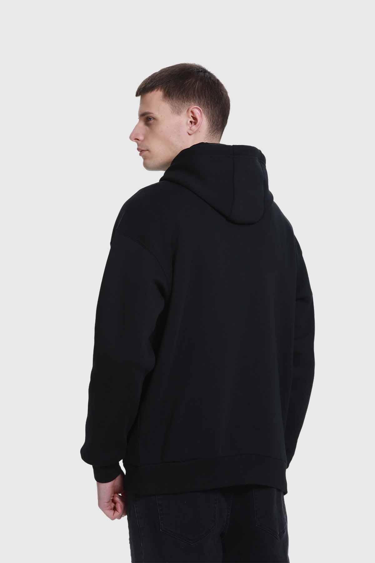 Polerón Hombre Print College Negro Negro / XXL