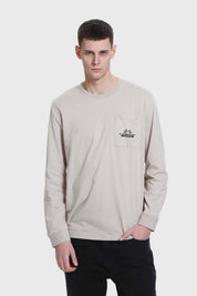Polera Hombre Con Bolsillo Beige Beige / XL