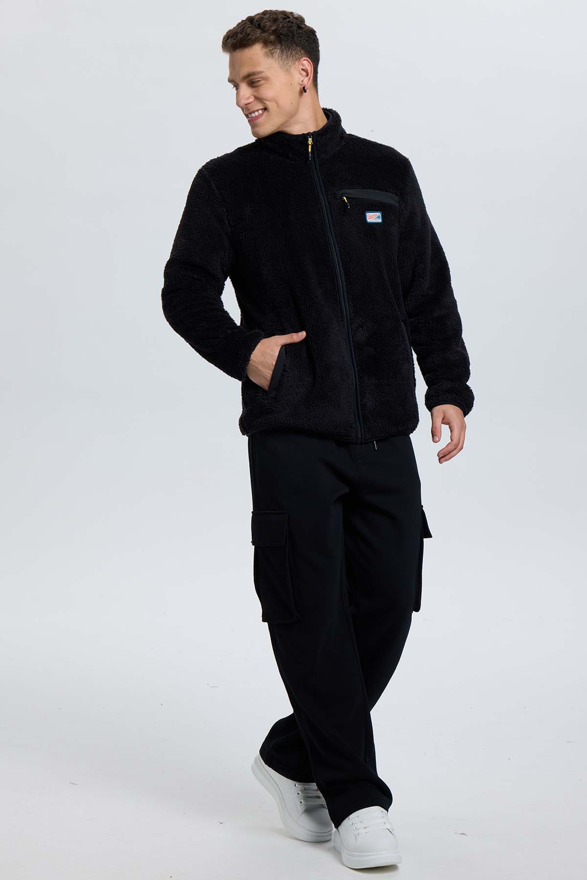 Polar Hombre Bolsillo Aplicación Taslán Negro Negro / XXL