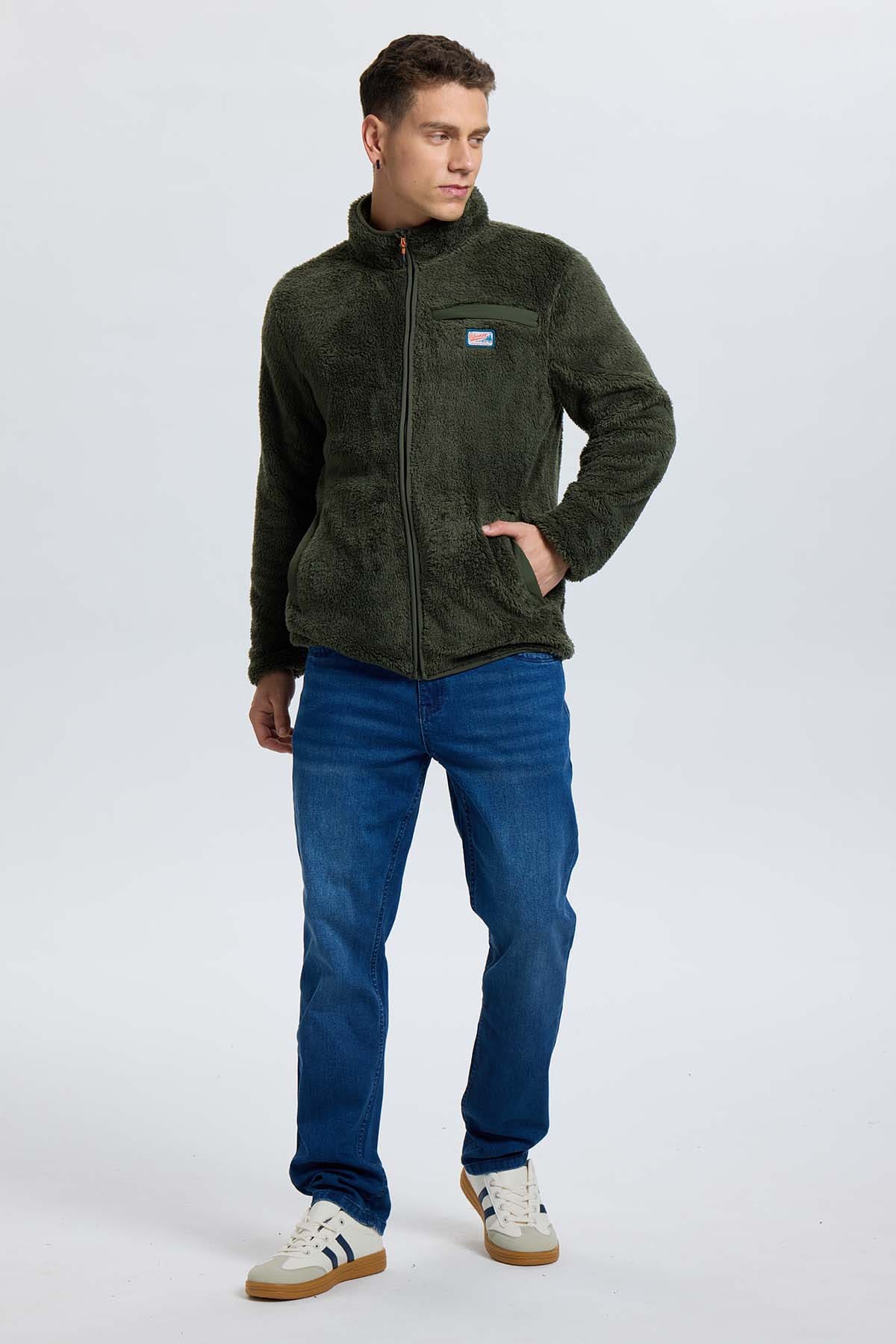 Polar Hombre Bolsillo Aplicación Taslán Verde Verde / XXL