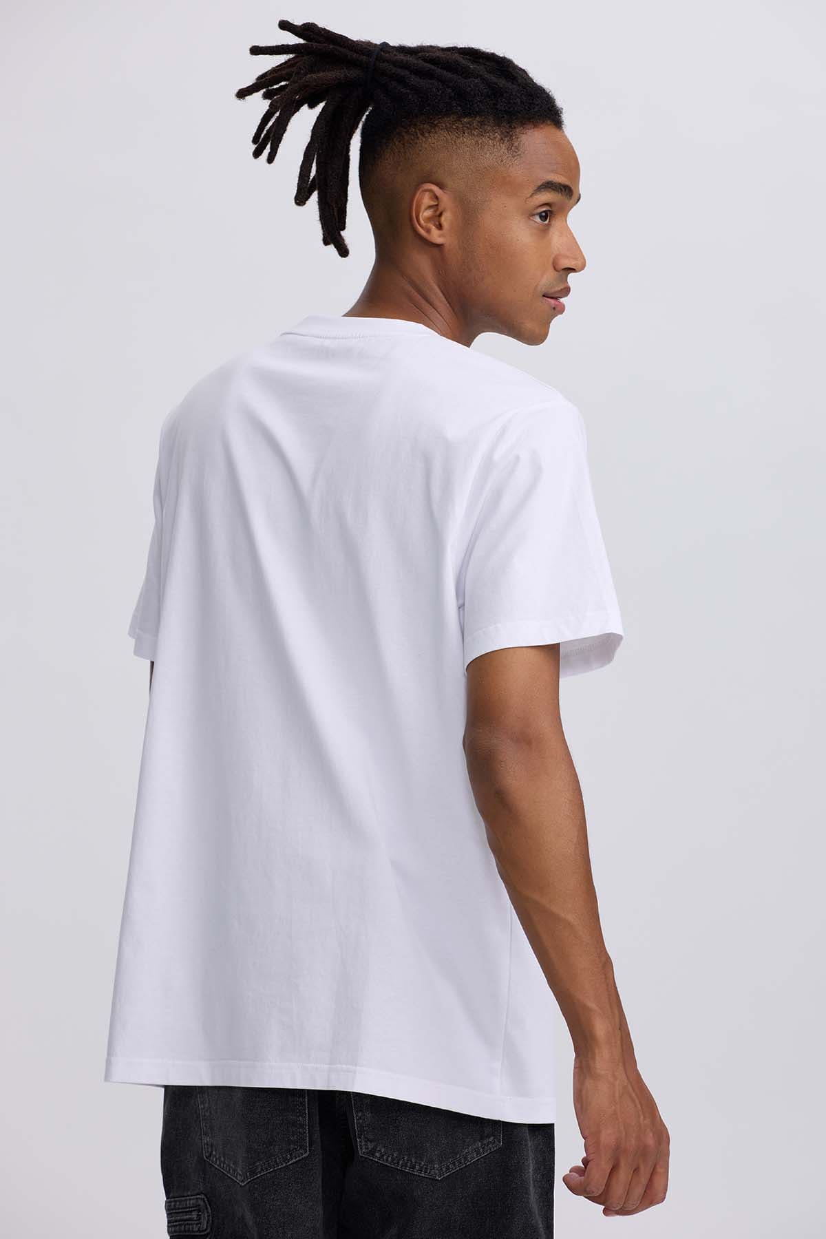 Polera Hombre Print College Blanco Blanco / XXL