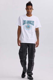 Polera Hombre Print College Blanco Blanco / XXL