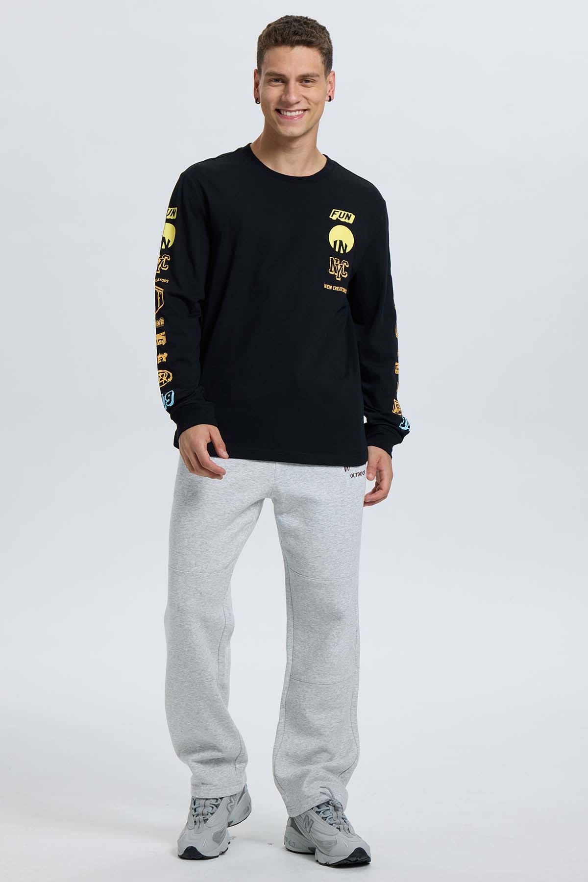 Polera Hombre Print Negro Negro / XXL