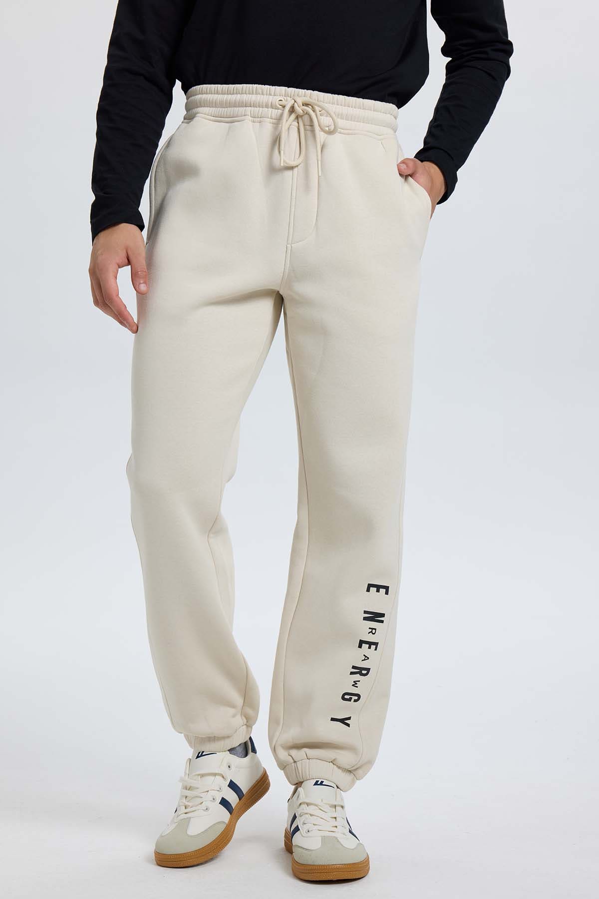 Pantalón Buzo Hombre Baggy Beige Beige / XXL
