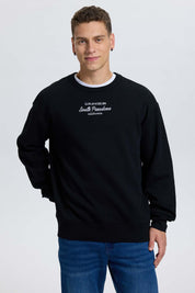 Polerón Hombre Print Texto Central Negro Negro / XXL