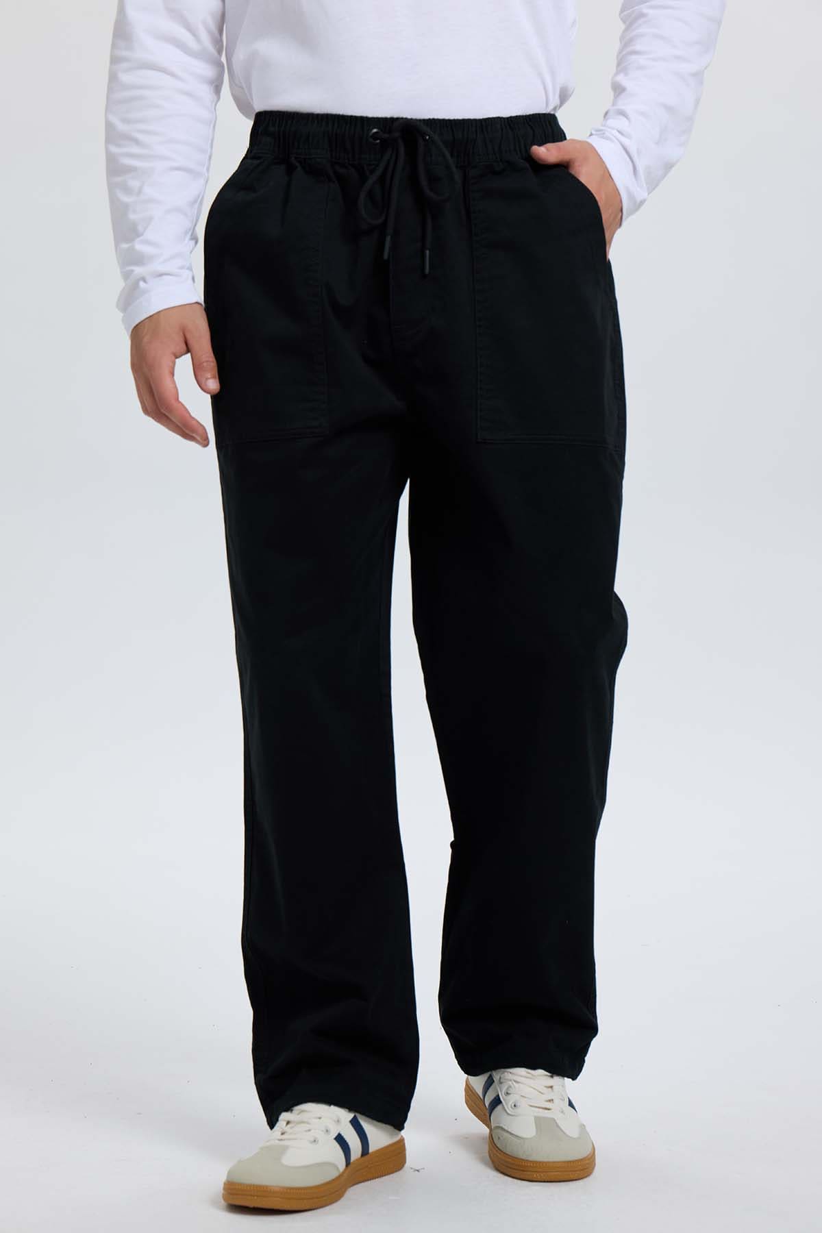 Pantalón Hombre Gabardina Cargo Negro Negro / XXL